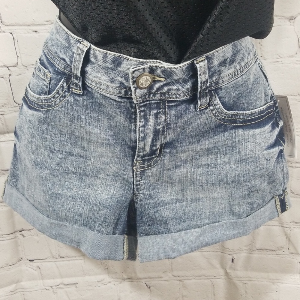 No Boundaries Acid Wash Shorts